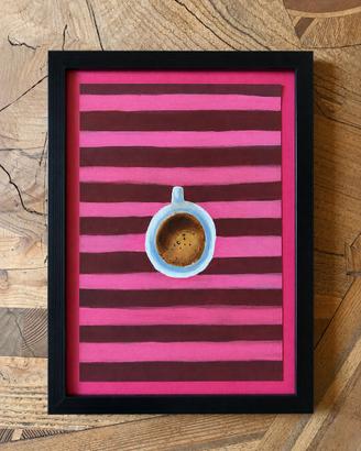 Quadretto caffè espresso dipinto a mano 23x32