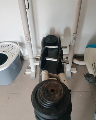 panca piana domyos pesi e bilancere e manubri