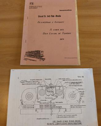 Libro locomotiva Diesel D 345 Fiat-Breda