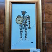 Opera su tela "Guerriero con quadranti orolologio"