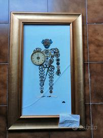 Opera su tela "Guerriero con quadranti orolologio"