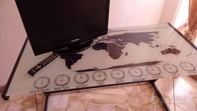 Scrivania in vetro mappamondo