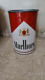 bidone sgabello portaoggetti in latta Marlboro 