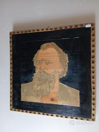 quadro-pirografo "musicisti".