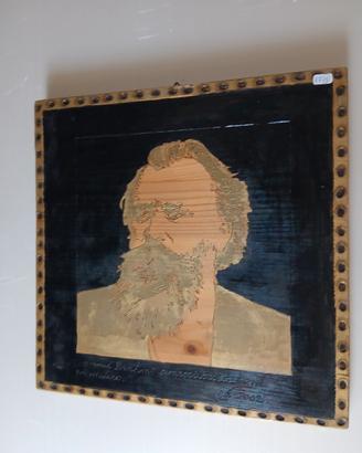 quadro-pirografo "musicisti".