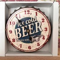 Orologio vintage da parete a tappo Ice Cold Beer