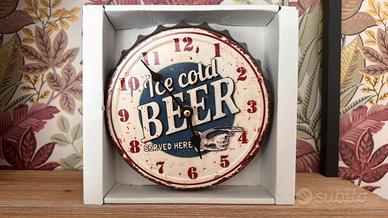 Orologio vintage da parete a tappo Ice Cold Beer