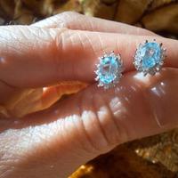 orecchini in argento s925 con topazio naturale