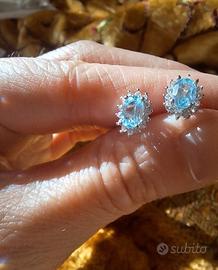 orecchini in argento s925 con topazio naturale