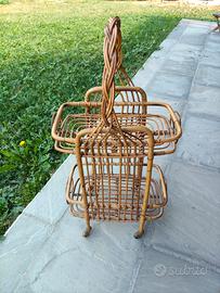 carrello vintage in rattan
