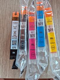 set completo cartucce stampante CANON serie 571 XL