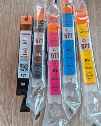 set completo cartucce stampante CANON serie 571 XL