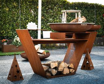 Barbecue BBQ Trap, piano cottura d.90 cm inox