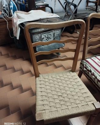 seggiole legno e paglia