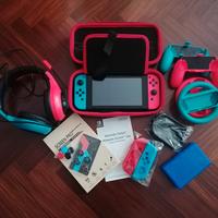 Nintendo Switch Rosso /Blu +Accessori +Giochi