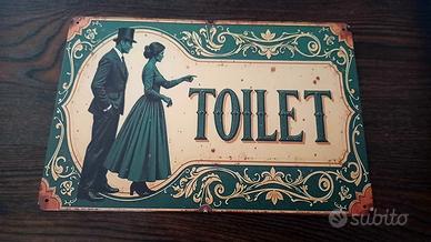 Insegna Toilet Wc Bagno in metallo 