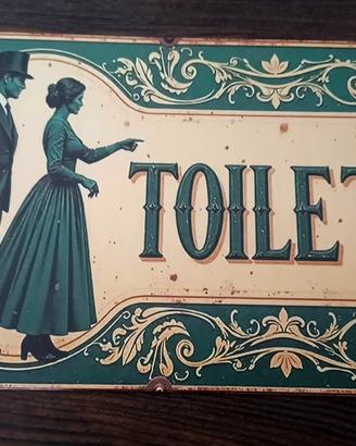 Insegna Toilet Wc Bagno in metallo 