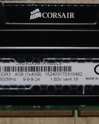 MEMORIE RAM DDR3 CORSAIR KINGSTON MUSHKIN