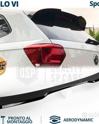 SPOILER per VW POLO 6 AW1 Alettone NERO Lucido