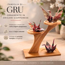Ornamento Origami - famiglia di gru 