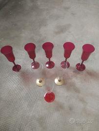 Calici Bicchieri Plastica Rossi Trasparenti