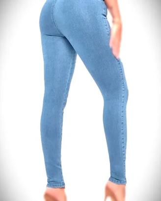 Jeans Jeggins vita alta - color Block.
