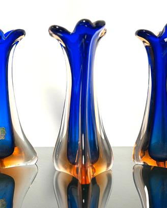 Set di 3 Vasi in Vetro di Murano Vintage Anni 60
