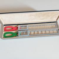 Coppia stecche per schiascopia con custodia