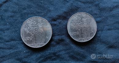 2 Monete  L 100 del 1955
