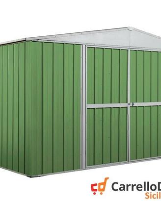 Casetta giardino acciaio 360x260 9mq verde chiaro