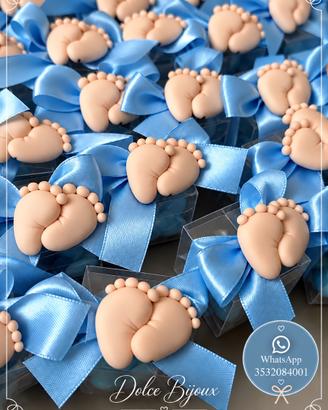 Bomboniera piedini neonato nascita battesimo bebè