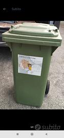 bidone  pattumiera 120 litri con rotelle