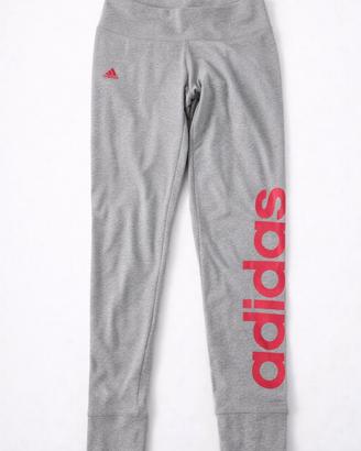 Leggings sportivi Adidas grigi con logo rosa