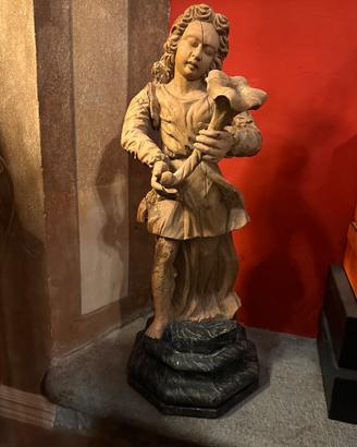 Arte sacra angelo scultura legno