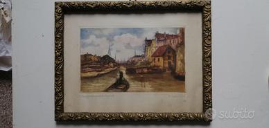 quadro Acquaforte Chioggia, inc. R. Mardini
