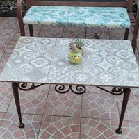 panca e tavolo da giardino