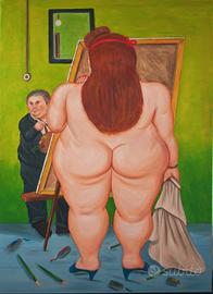 Quadro ad olio su tela 75x55 F.Botero