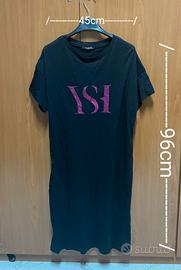 Vestito lungo estivo nero Yoshii in 100% cotone Ma