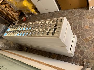 Lampada plafoniera metallo bianco neon ufficio