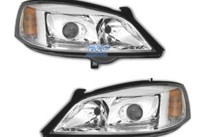 FARI XENON PER OPEL ASTRA G 97-04 FONDO CROMATO