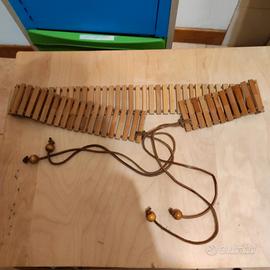 Cintura Vintage in legno e cuoio anni 70