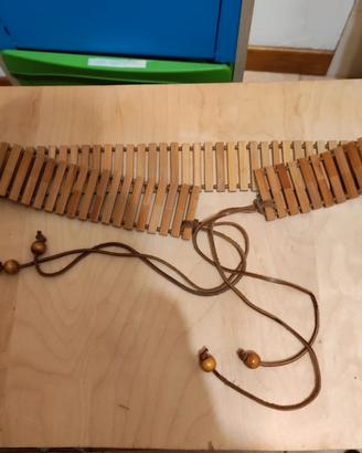 Cintura Vintage in legno e cuoio anni 70