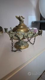 Lampada ad olio in bronzo