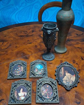 Lotto Cornici in Ottone, Vaso Orientale e Calice