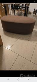 Pouff in alcantara marrone 