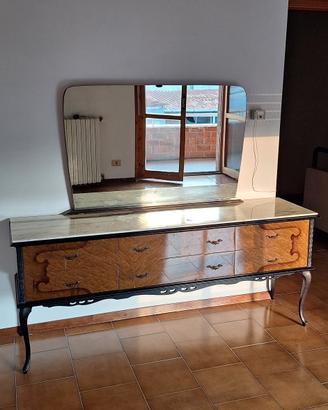 Cassettiera con specchio e ripiano in marmo