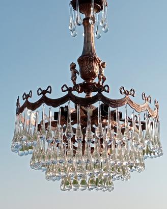 Lampadario in vetro di Murano stile Venini 