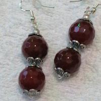 orecchini con perle corniola