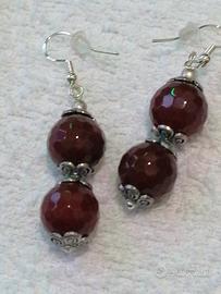 orecchini con perle corniola