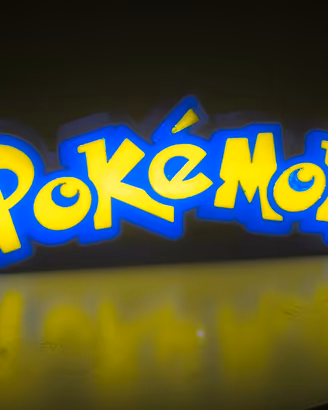 Lampada Led Scritta Pokemon Insegna Lightbox